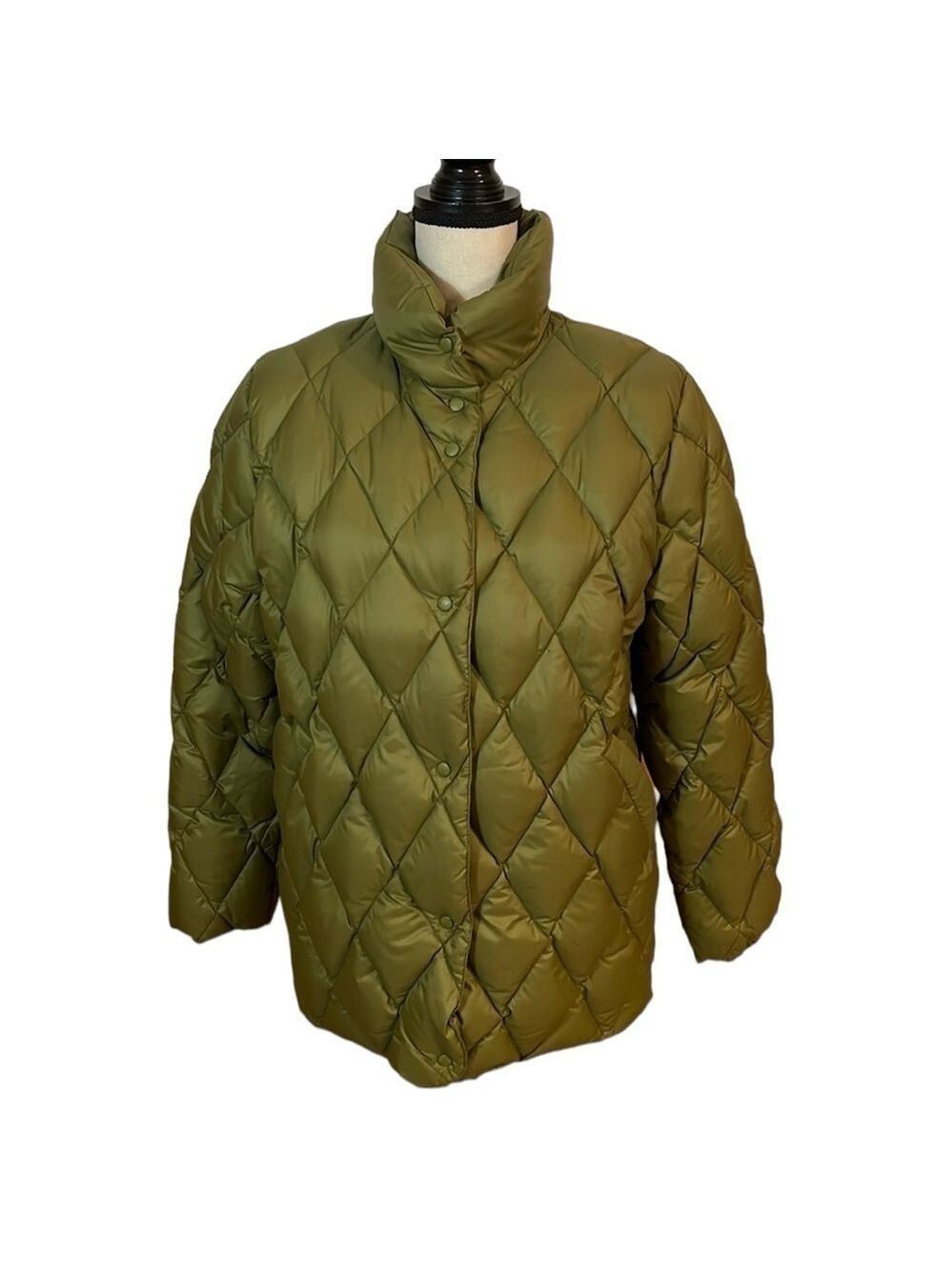 Moncler Olive Green Quilted Down Jacket Sz-0